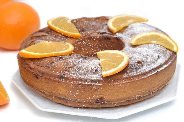 Cake met citron mandarijn sinaasappelen — Stockfoto