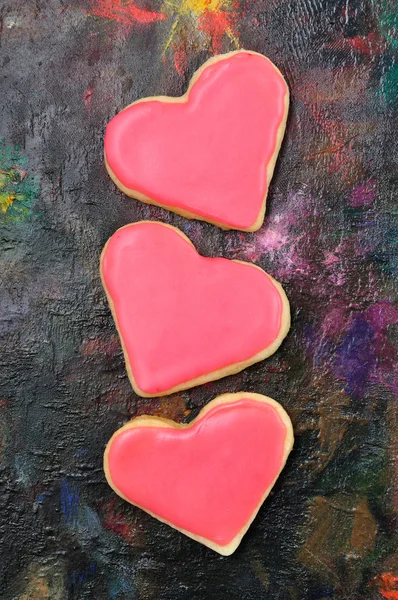 Alla hjärtans kakor i form av hjärta — Stockfoto