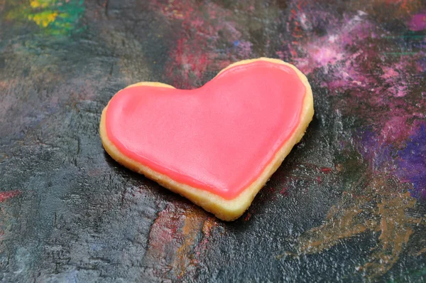 情人节 cookie 在心的形状 — 图库照片