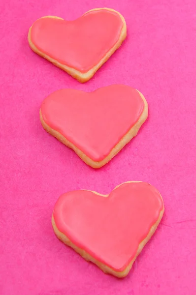 Valentine cookies in the shape of heart — Zdjęcie stockowe