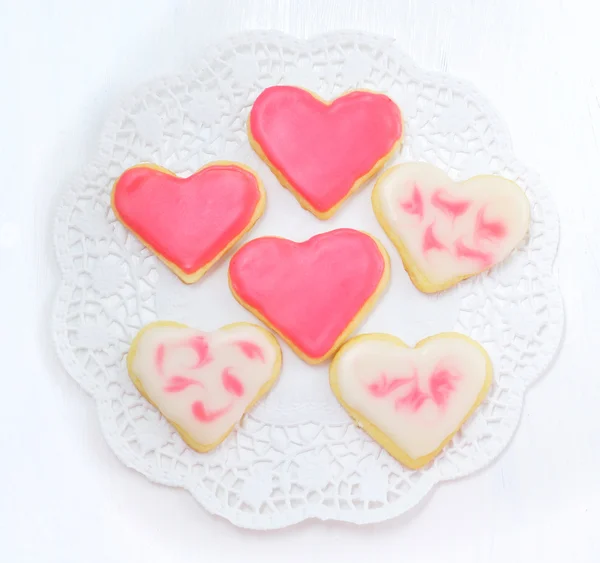 Valentine cookies in the shape of heart — Zdjęcie stockowe