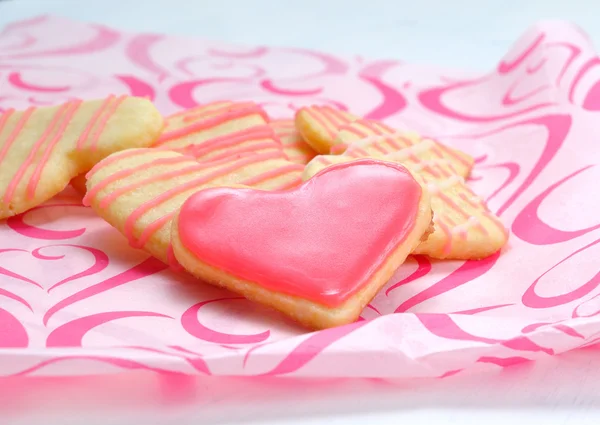 Valentine cookies in the shape of heart — Zdjęcie stockowe