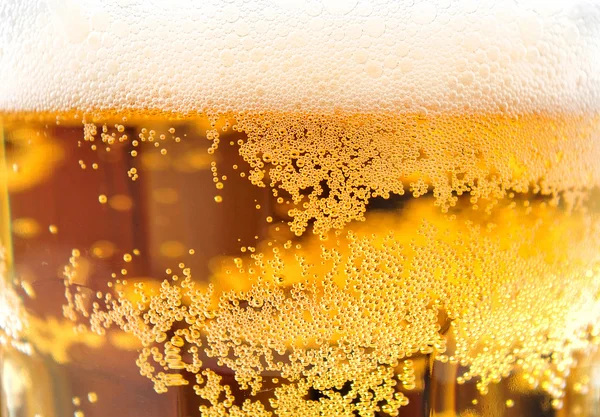 Close up beer in glass — Stock Photo, Image