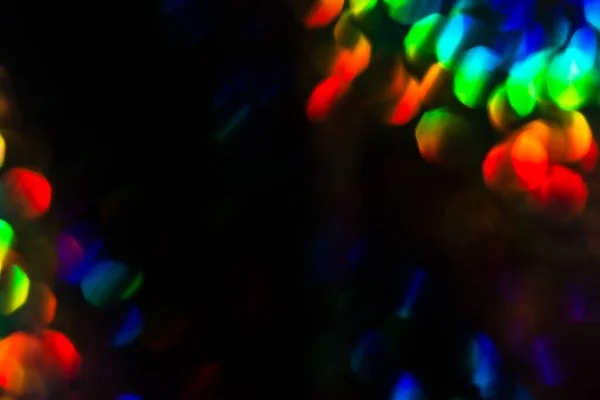 Πολύχρωμο ουράνιο τόξο κρυστάλλινο φως διαρροές σε μαύρο φόντο — Φωτογραφία Αρχείου