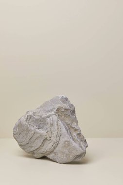 Doğal gri taş kaidesi olan doğa sahnesi