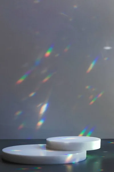 Kör dobogók szürke háttér kristály fény csillogás — Stock Fotó