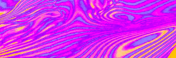 Neon colored purple psychedelic fluorescent striped zebra banner background — Stockfoto
