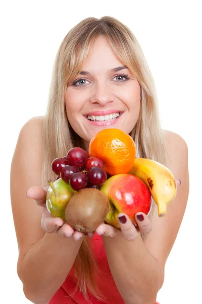 Mujer fruta dieta — Foto de Stock