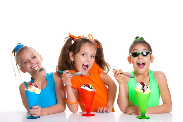 Children eating icecream Royalty Free Stock Photos