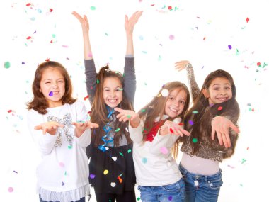 children celebrating party clipart