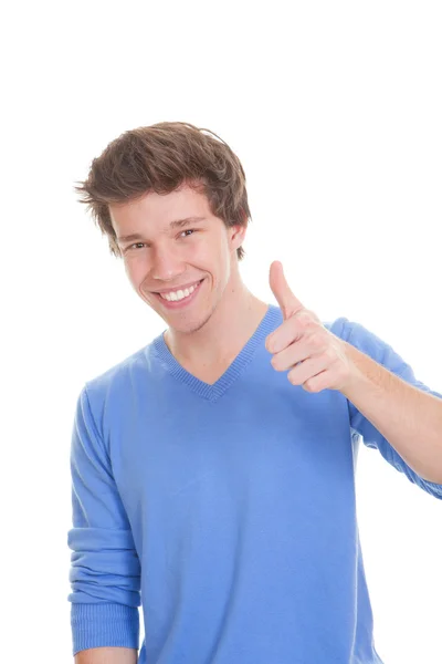 Sorrindo jovens loucos polegares para cima — Fotografia de Stock