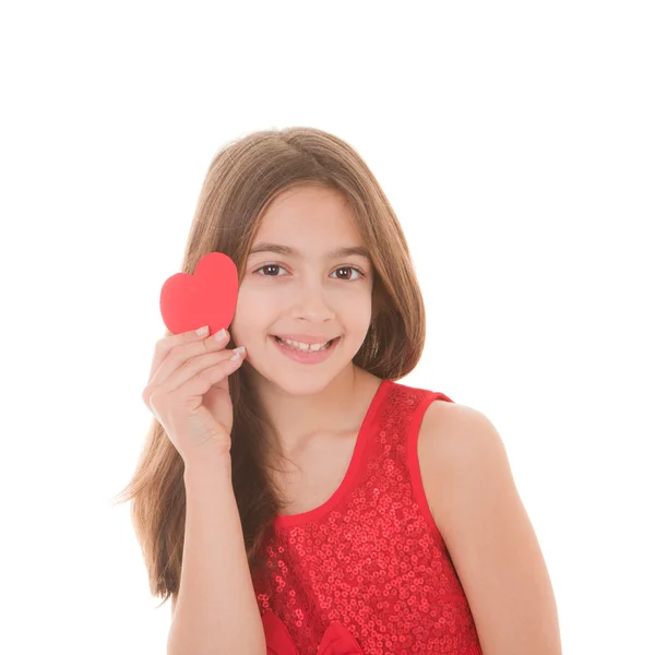 Happy child with heart — Stock Photo, Image