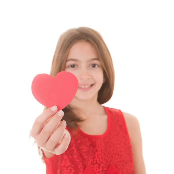 Ragazza con cuore — Foto Stock