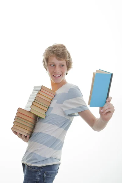 Studente libario libro — Foto Stock