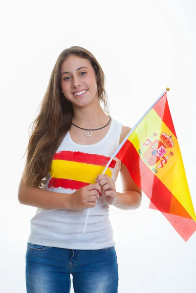 Persona con bandera de España —  Fotos de Stock