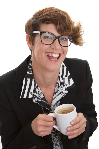 Mujer de negocios casual con café . — Foto de Stock