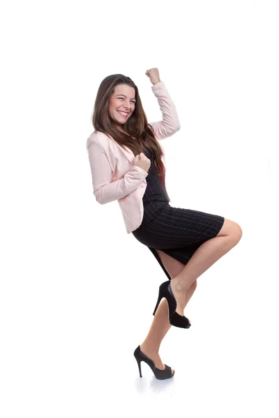 Business woman celebrating promotion — Stock Photo, Image