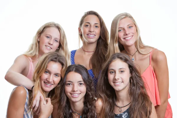 Adolescenza con denti e bretelle perfetti — Foto Stock