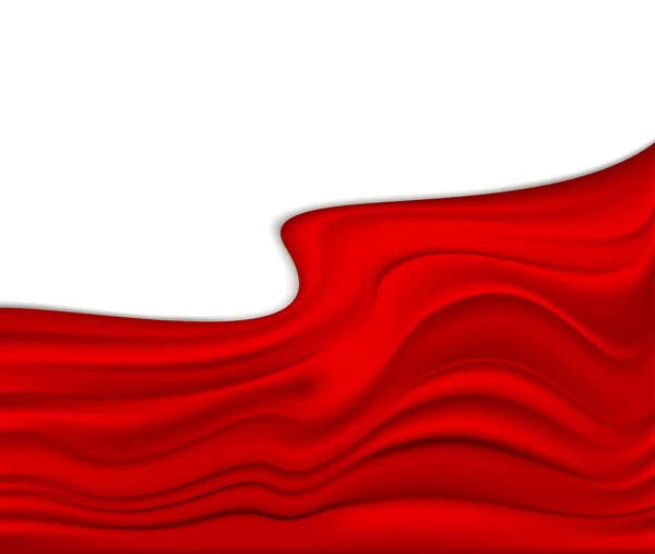 Mătase roșie pe un fundal alb — Vector de stoc