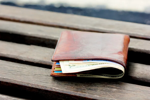 Lost wallet on the chair — Stock Photo, Image