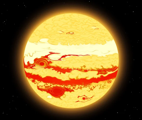 Jupiter planeet scène achtergrond — Stockvector