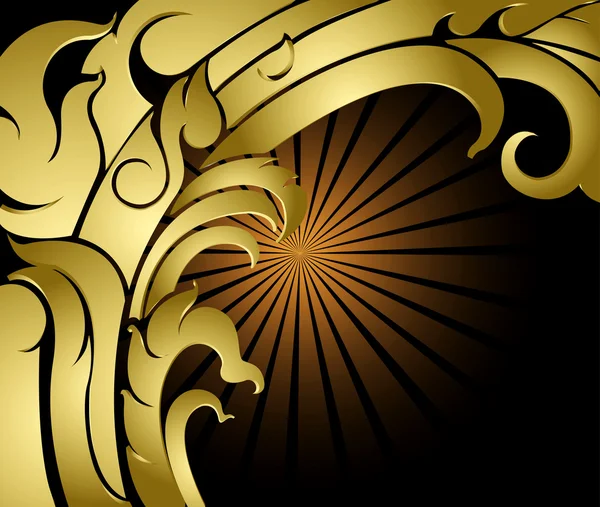 Forme art style fond doré — Image vectorielle