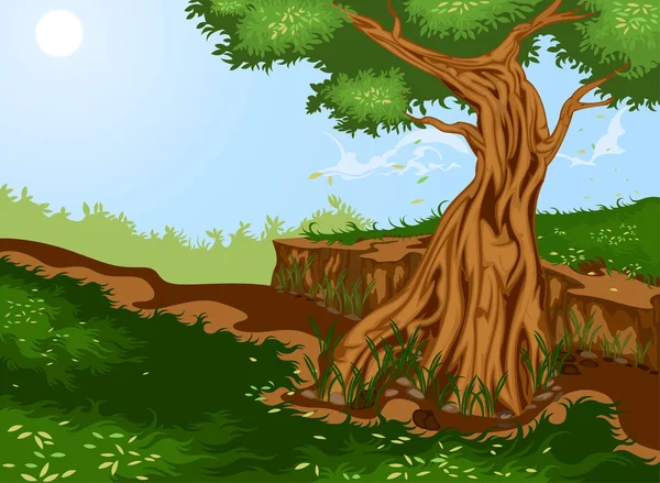 Árbol y naturaleza — Vector de stock