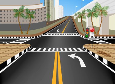 Traffic in the city clipart