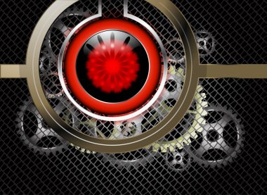 Metalik kırmızı daire