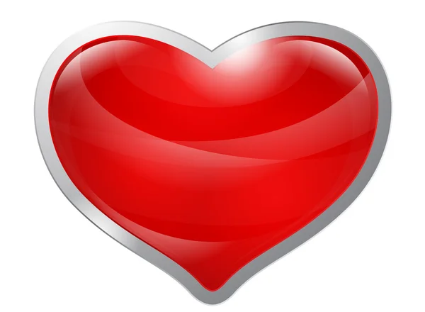 Glossy red heart — Stock Vector