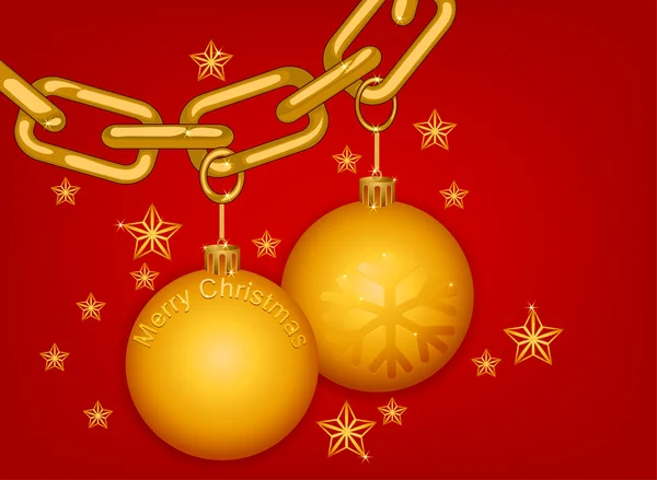 Cadena de oro brillante Feliz Navidad — Archivo Imágenes Vectoriales