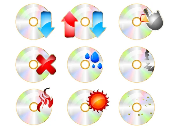 Conjunto de iconos CD ROM — Vector de stock