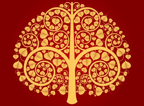 Árbol de oro buddha — Vector de stock