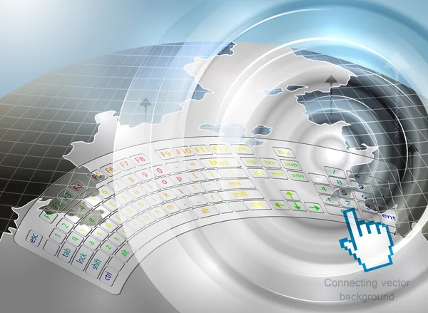 Teclado de tela conectando — Vetor de Stock