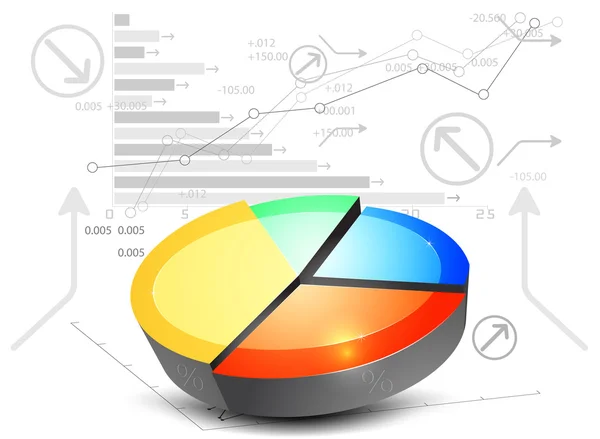 Graphique circulaire coloré sur fond blanc — Image vectorielle