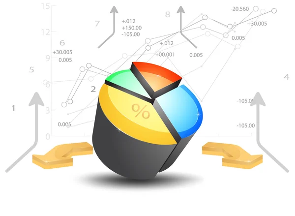 Obchodní výsečový graf s graf — Stockový vektor