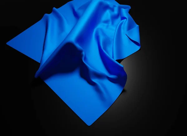 Roupas Seda Cor Azul Preto Renderização Fundos Papel Parede Abstratos — Fotografia de Stock