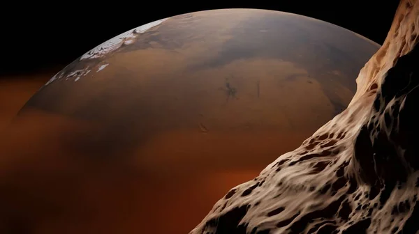 Render Woestijn Storm Mars Planeet Buiten Ruimte Natuur Behang Achtergronden — Stockfoto