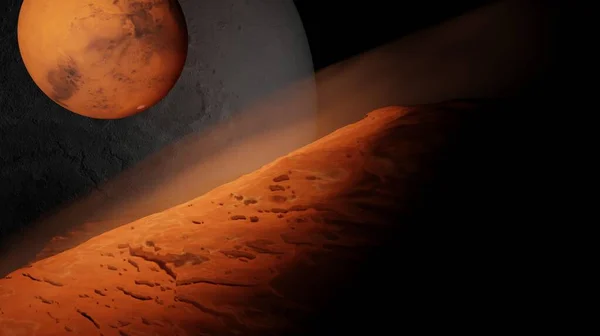 Рендеринг Научной Фантастики Космического Пространства Марс Планет Природных Пейзажей Обои — стоковое фото
