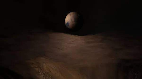 Καθιστούν Πλανήτη Εξωτερικό Διάστημα Τον Άρη Τοπίο Πλανήτη Ταπετσαρία Υπόβαθρα — Φωτογραφία Αρχείου