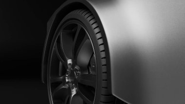Close up metallic wheel SUV car model 3D rendering vehicle wallpaper backgrounds