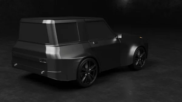 Metallic Color Sport Suv Car Concept Model Render Rendering Vehicle — Stockfoto