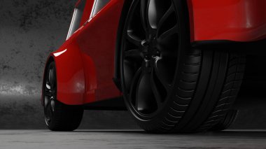 Yan görünüş kırmızı spor SUV araba konsepti model 3D duvar kağıdı arka planlar