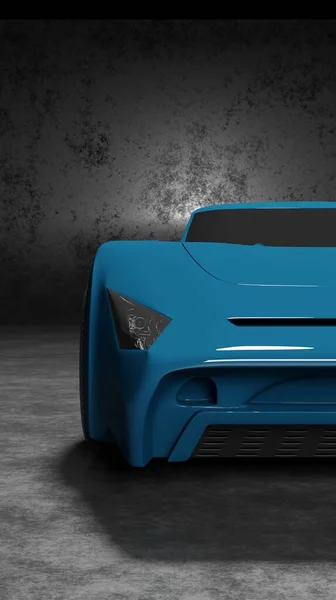 Front view sport car concept model 3D rendering automotive unbranded vehicle wallpaper backgrounds