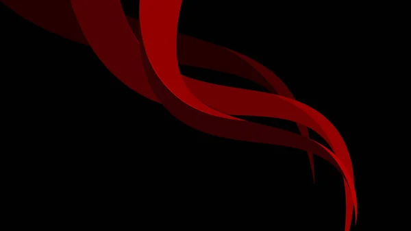 Movimiento Curvo Rojo Abstracto Una Escena Negra Vector Fondos Pantalla — Archivo Imágenes Vectoriales