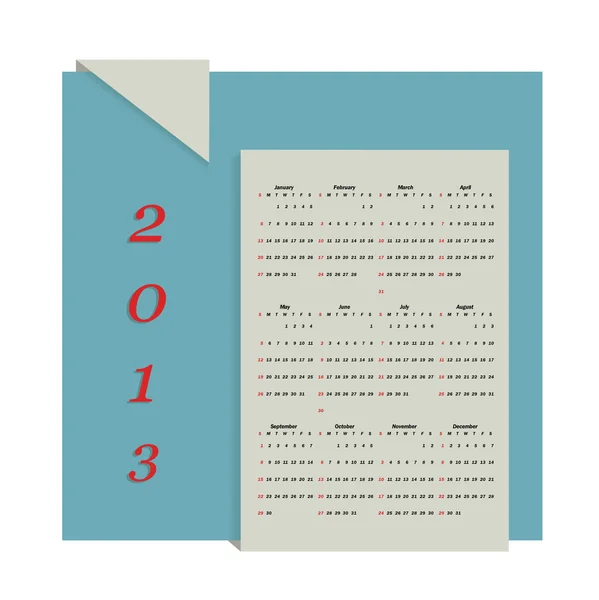 Kalenderindeling 2013 vector — Stockvector