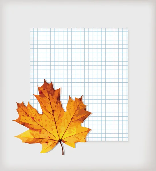 Maple leaf and writing-book Stock Illustration