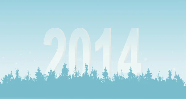 Illustratie, de new year's hout op een lichte achtergrond — Stockvector