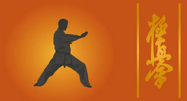 L'illustrazione, la persona in un kimono è impegnata in karate — Vettoriale Stock