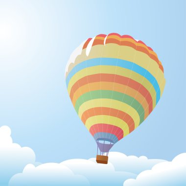 Balon karşı mavi gökyüzü ve bulutlar